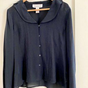 Women's black silk blouse